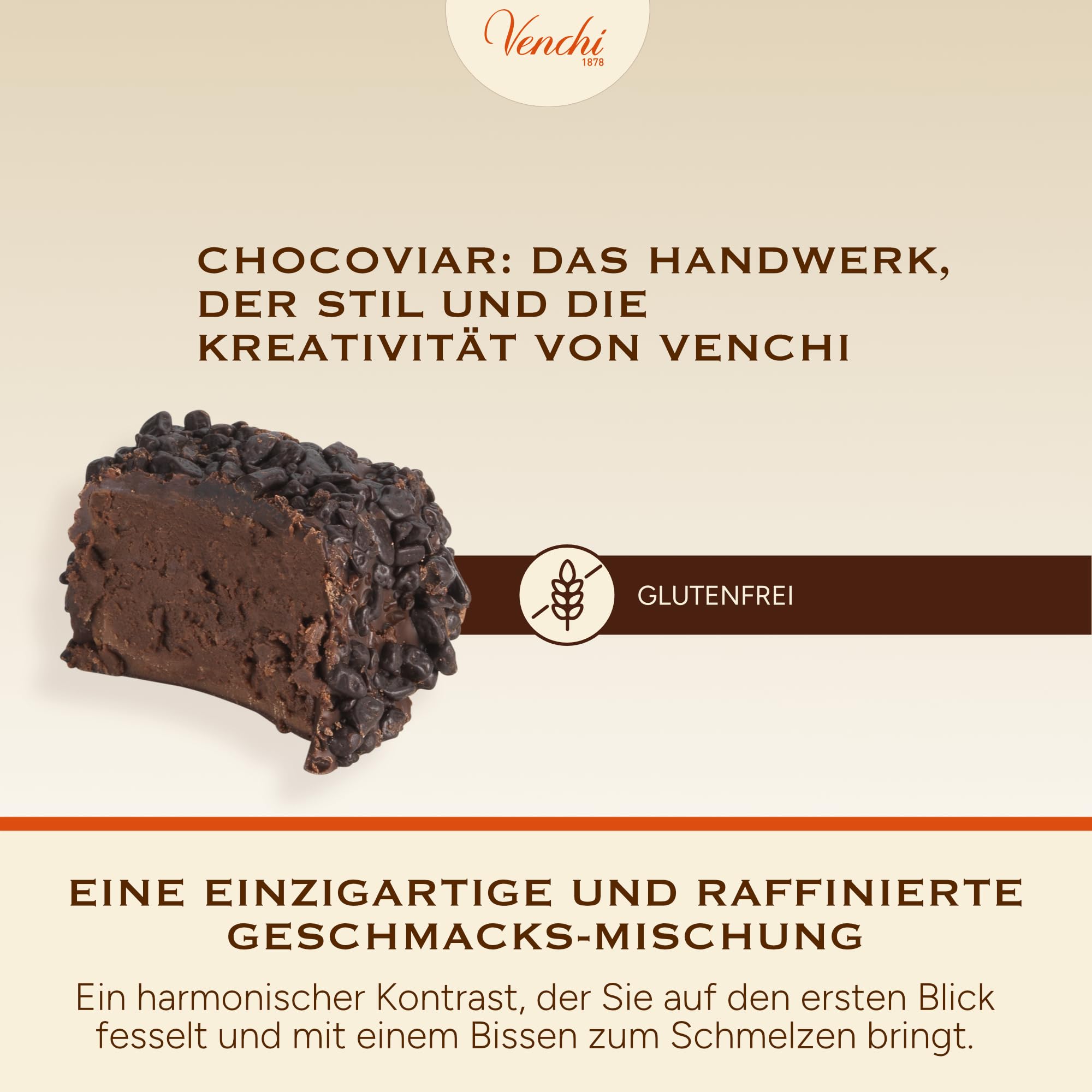 Venchi – Chocoviar Crème Kakao, 1 kg – Pralinen mit Streichcreme aus IGP-Piemont Haselnüssen – Glutenfrei