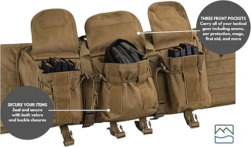 Miniatura 3 de TLO Outdoors Double Rifle Gun Case - Soft Range Bag - Room for Two Rifles, Shotguns, and Storage for Pistols, Handguns, Firearm Accessories and