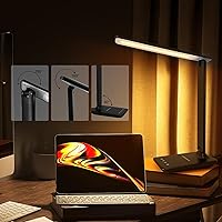 Vista 7 de Lámpara de escritorio LED White Crown con cargador inalámbrico de 15W y puerto USB, lámpara de mesa regulable con 5 modos de iluminación, control