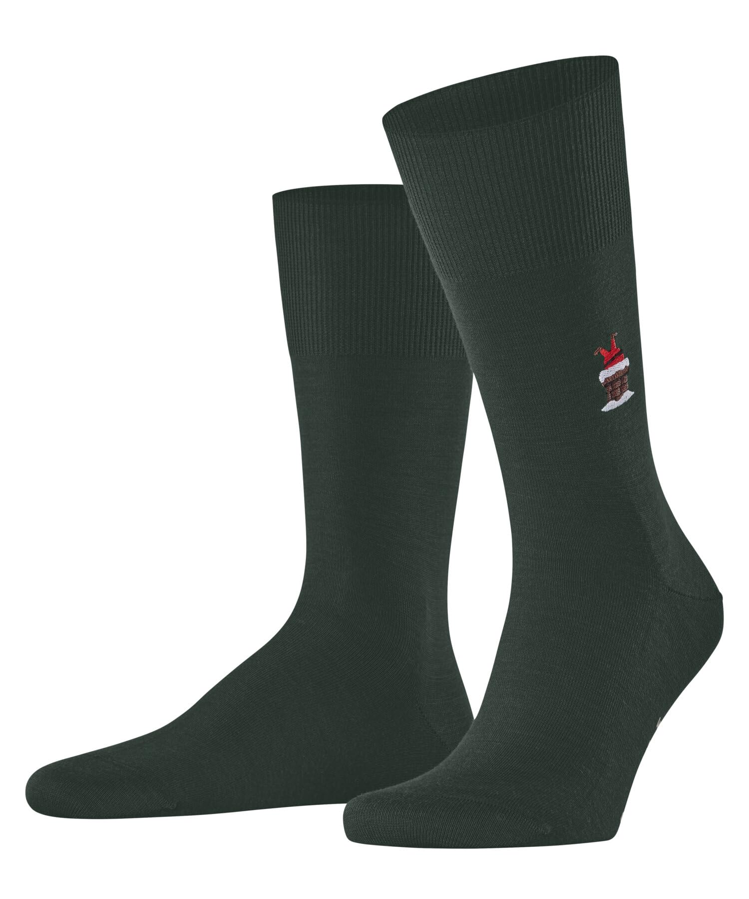 FALKE Men's Airport M So Wool Cotton Plain 1 Pair Socks, Green Hunter 7441 Santa Chimney, 10-11