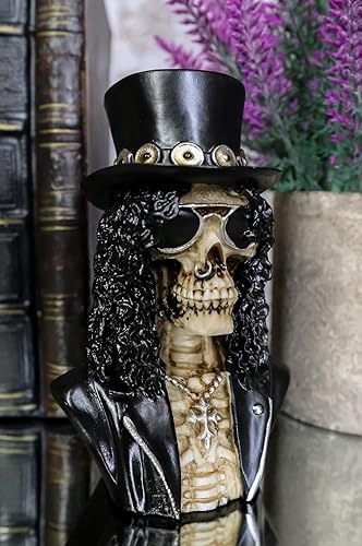 Miniatura 6 de Ebros Gift Day of the Dead Rock Musician Guitarrista Sklash Skull Skull Skeleton Bust Figura miniatura de 4.25 pulgadas de alto como accesorio