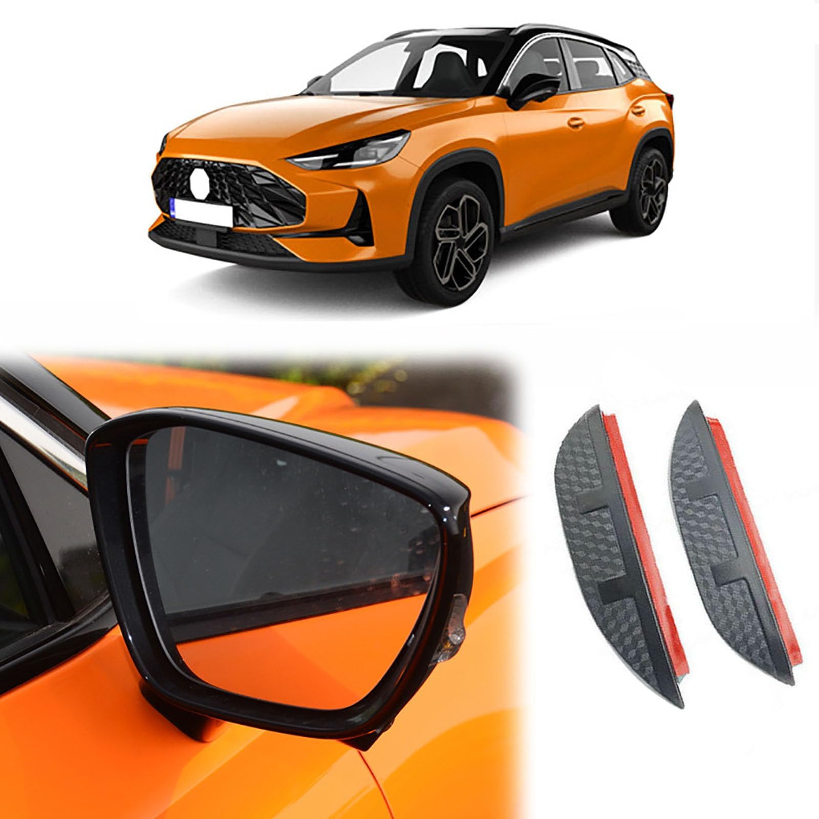 Compatible with MG ONE 2021+, 2PCS Rear View Side Mirror Rain Board Eyebrow Shield Rainproof Cover Sun Visor Car Exterior Accessories