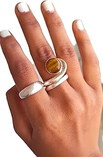 Tiger's Eye Ring, Round Stone Ring, Adjustable Ring, Wedding Ring, Bridesmaid Gift Ring, Healing Ring, Protection Ring, Boho Ring, Statement Ring, Promise Ring, Charm Ring, Love Ring, Trendy Ring, Women Ring, Natural Tiger Eye Jewelry, Christmas Gifts