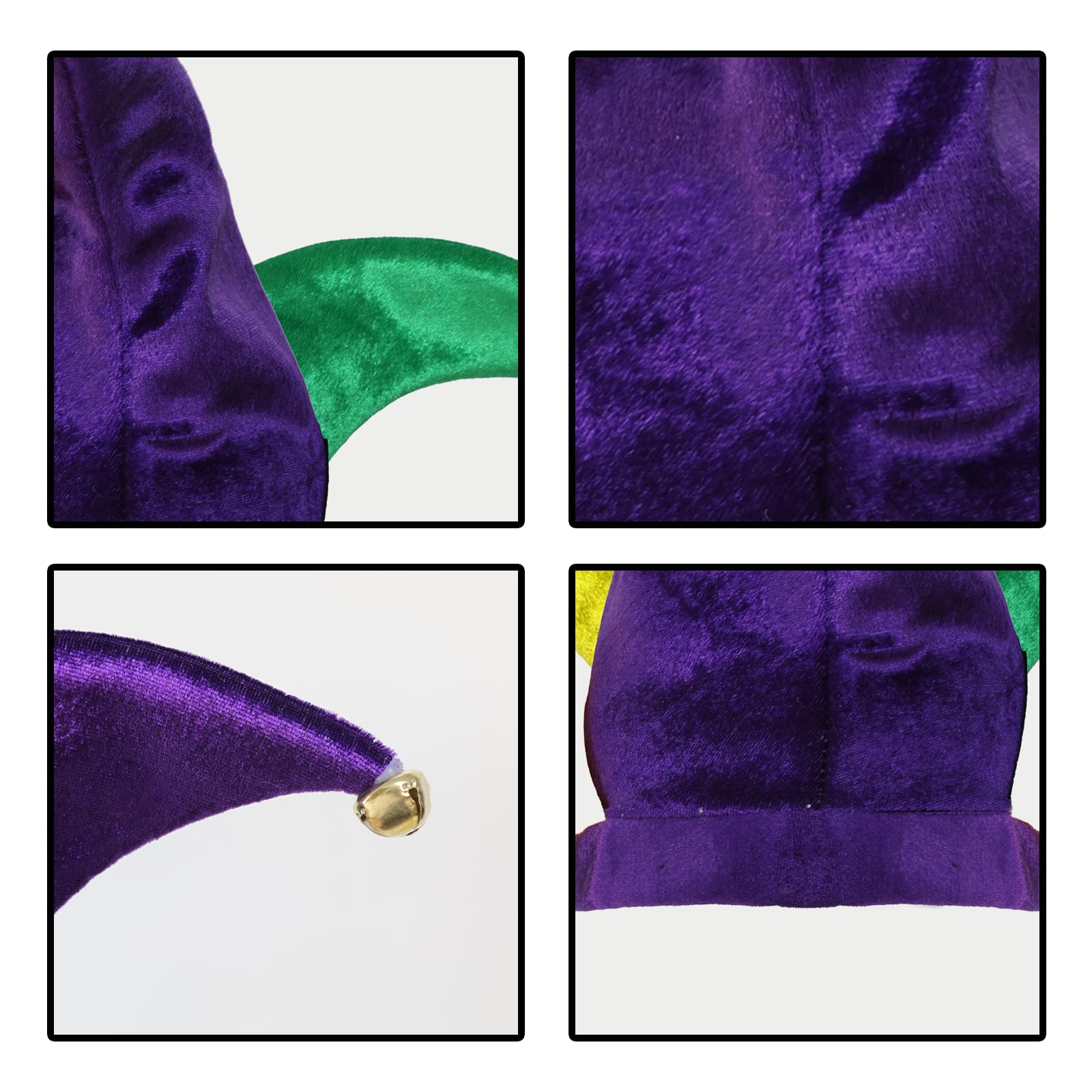 Cappello da giullare per adulti, 2 pezzi, cappello da pagliaccio di Carnevale Joker, con paillettes, per travestimenti da giullare, cosplay, feste, per uomini e donne
