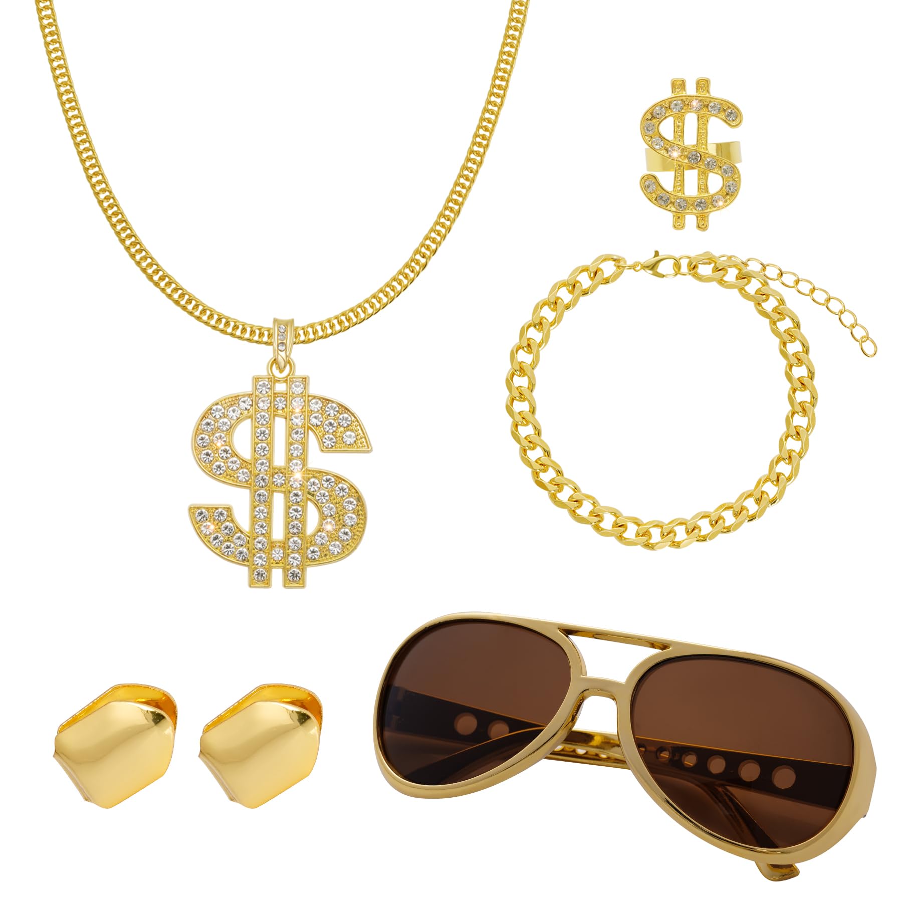 Amazon.com: SUMERSHA 6Pcs Hip Hop Costume Accessories Kit 80s 90s Hip ...