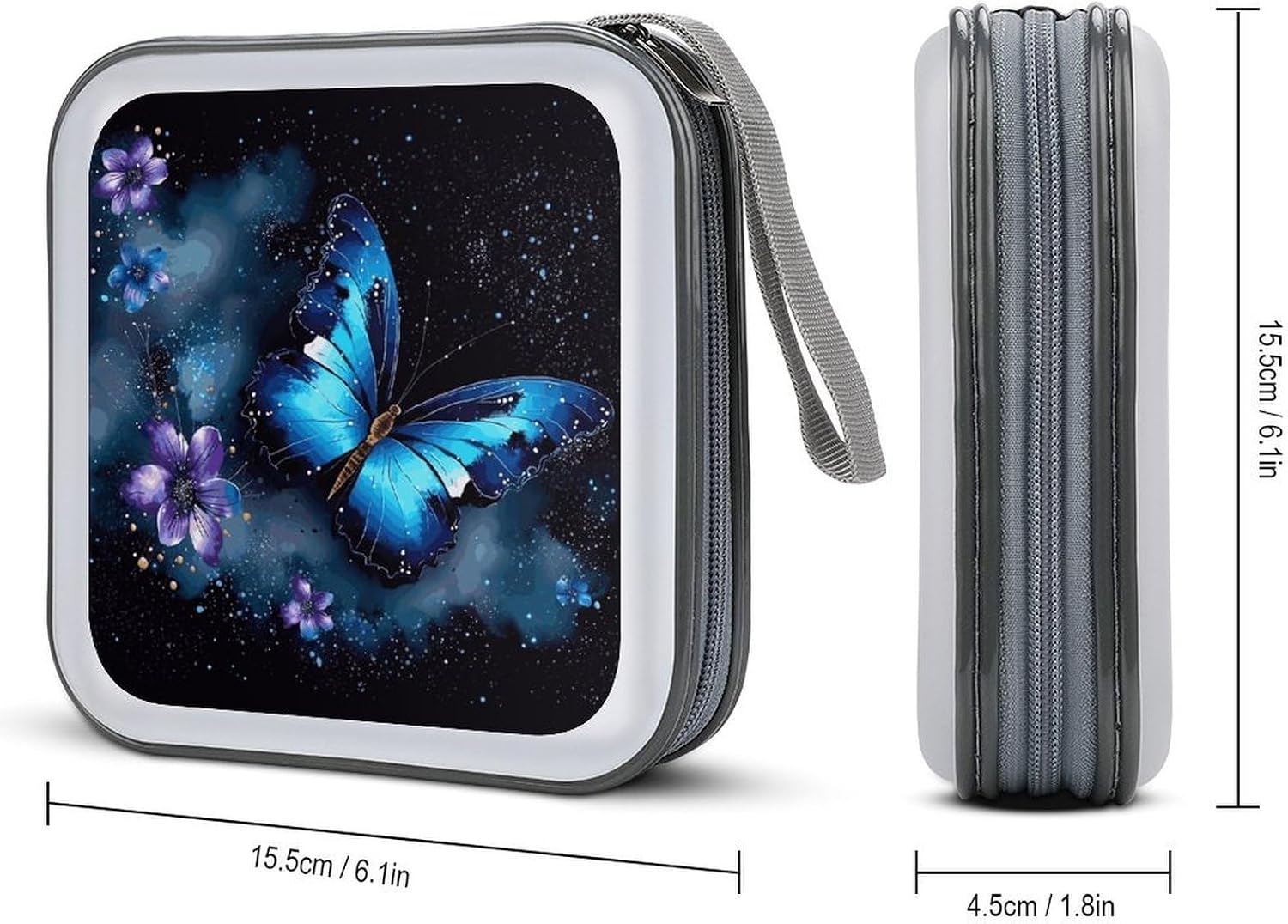 Galaxy Blue Butterfly CD Case CD Storage Box DVD Sleeves