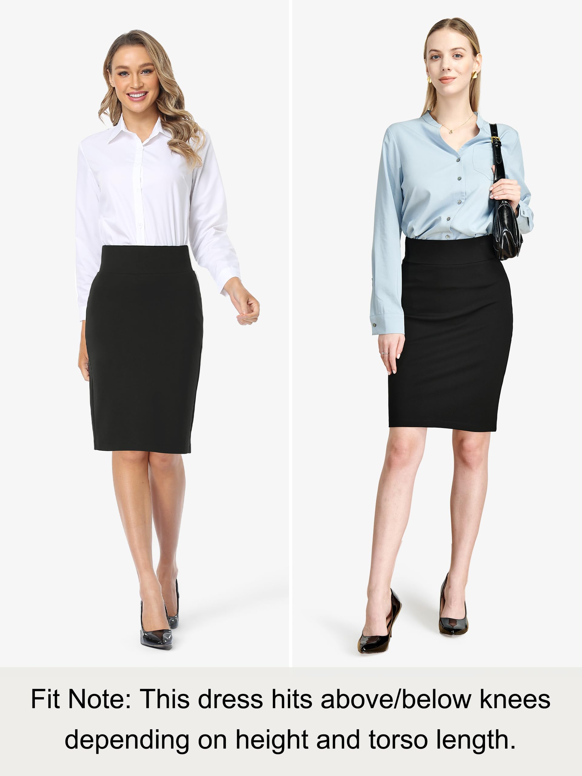 Tapata Falda lápiz para Mujer Falda Elástica para Trabajo Oficina Longitud hasta Rodilla Cintura Alta Ajustada para Negocios