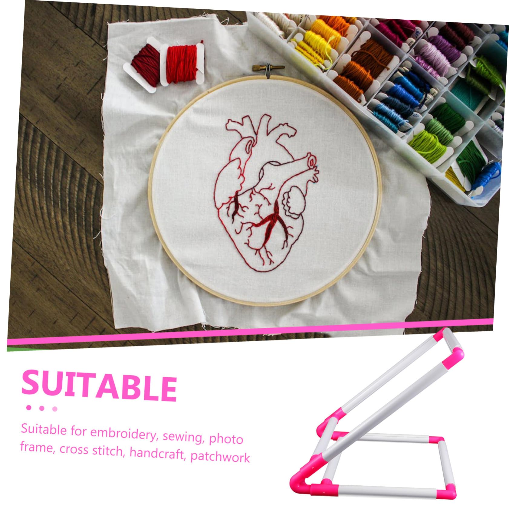 WRITWAA Telaio per Punto Croce in Plastica Clip, Accessori per Ricamo Fai da Te, Strumento da Cucito per Ragazzo Ragazza e Appassionati, per Lavori di Quilting e Decorazioni Artigianali