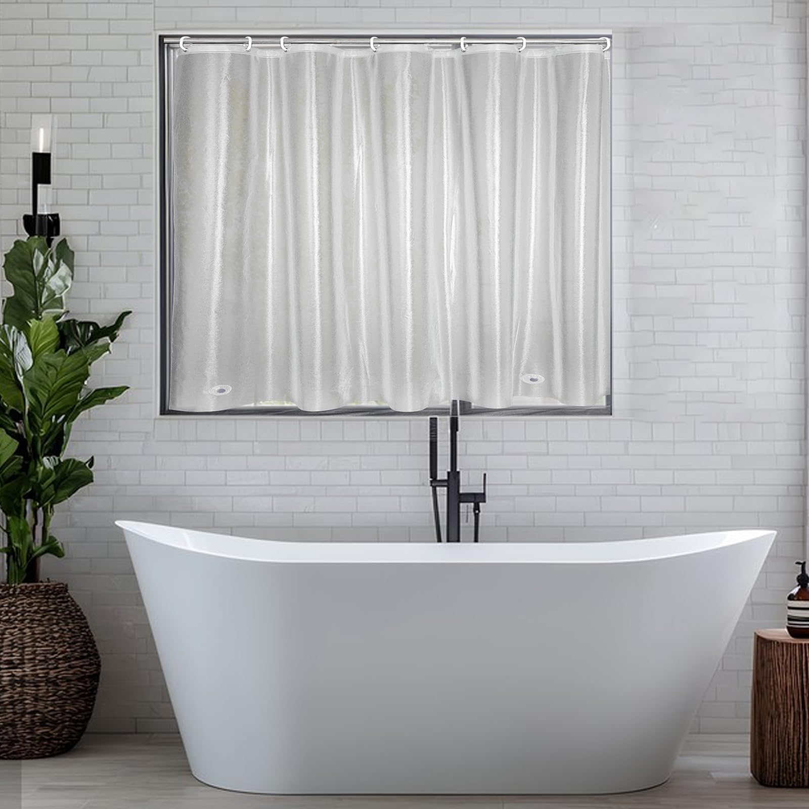 Amazon.com: ABSENK Waterproof Shower Curtain for Window Inside Shower ...
