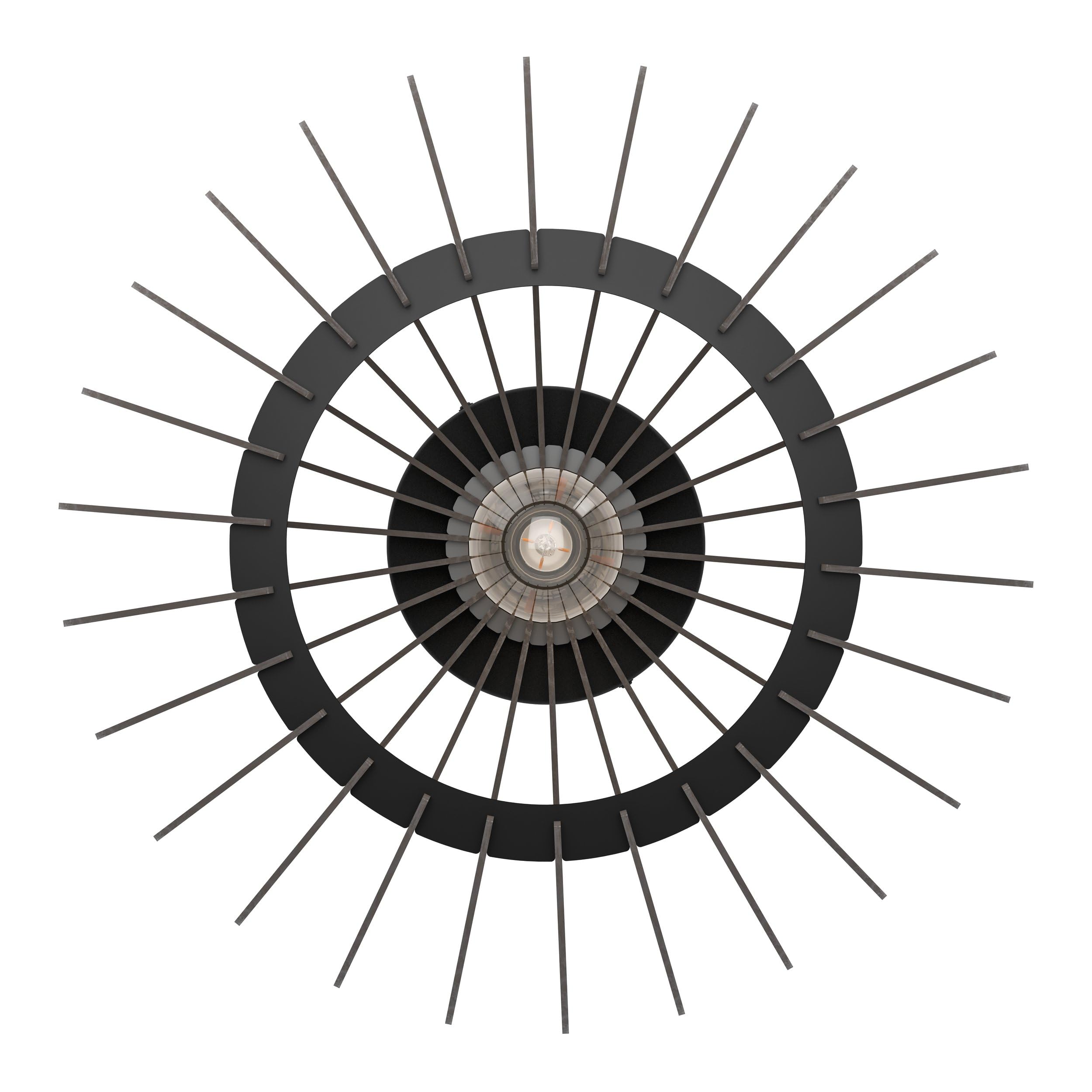 EGLO Deckenlampe Cossano 3, Deckenleuchte Vintage | Retro Deckenstrahler aus Metall und Holz in Schwarz, Wohnzimmerlampe mit E27 Fassung, Ø 45 cm