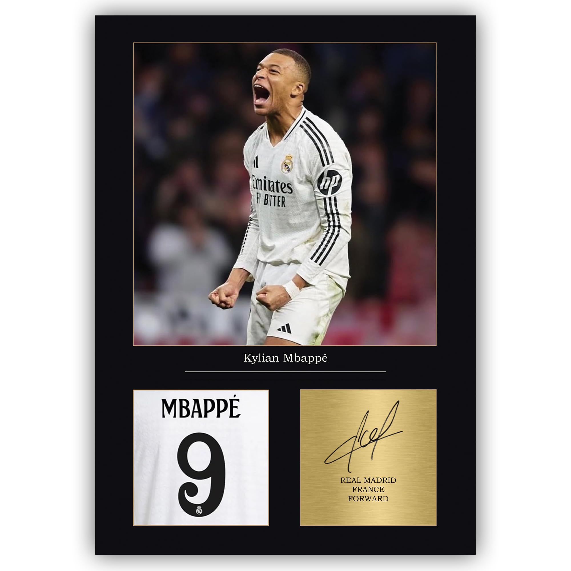 Kylian Mbappe Signed A4 Print Display Unframed Real Madrid Gift