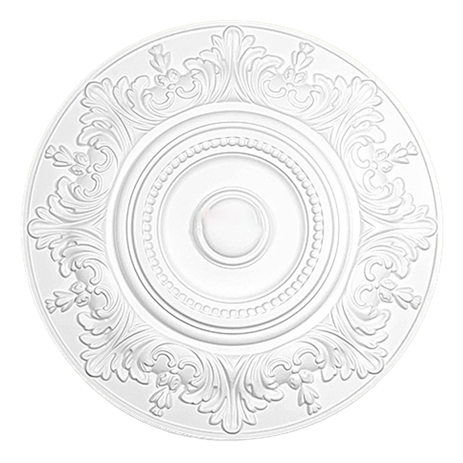 Foelanne White O Pu White Ceiling Light Medallion Multiple Sizes For Fan Decoration(,47Cm)