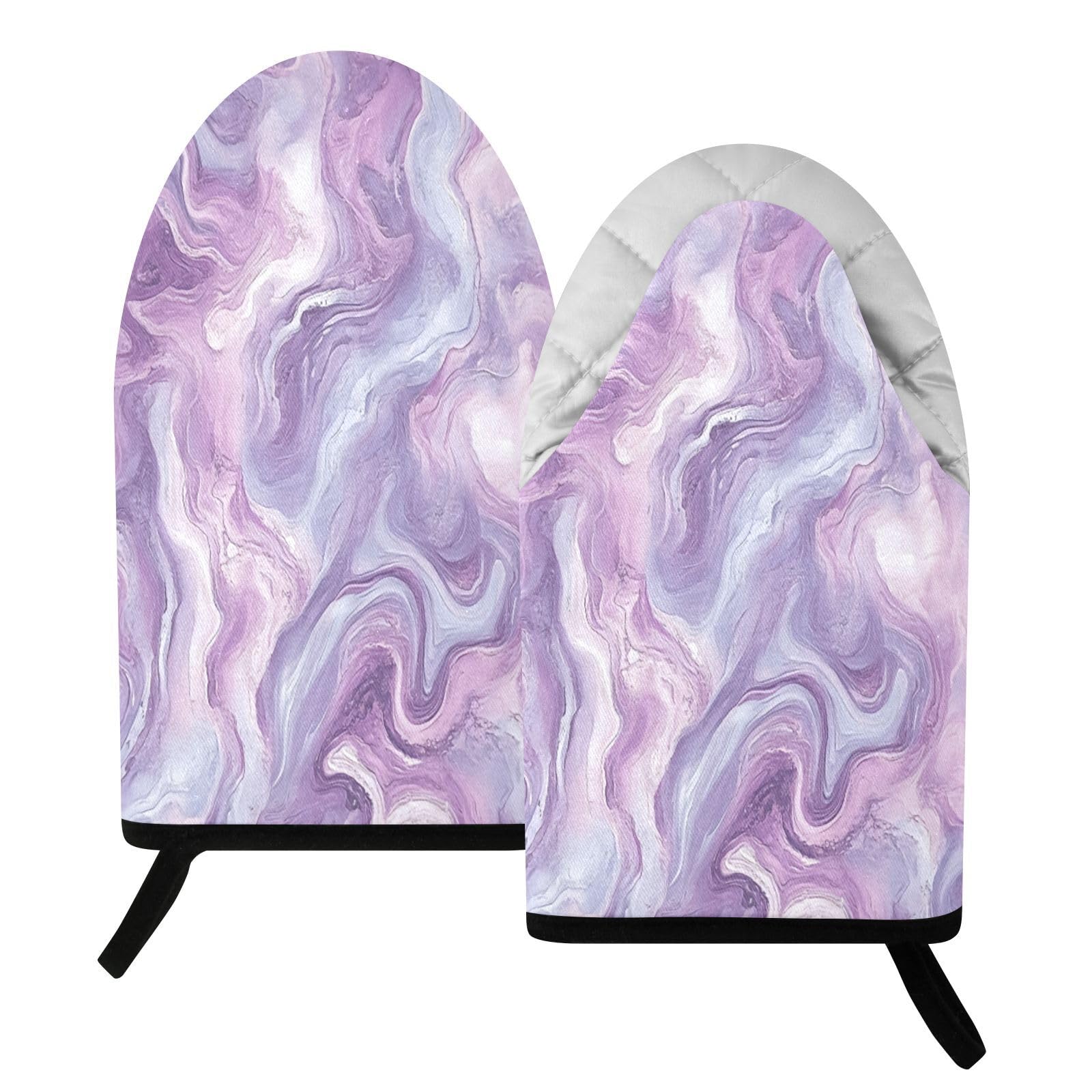 BURSTDDY Marble Oven Mitt,Heat Resistant Kitchen Mitts for Cooking