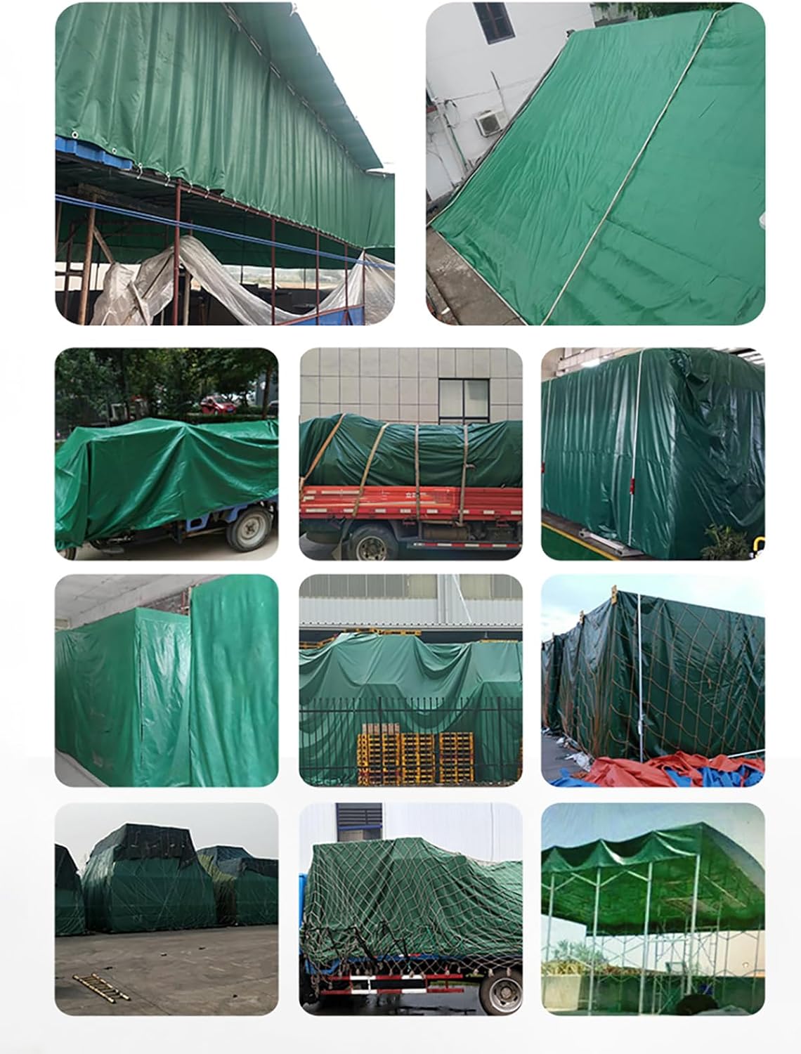 PVC 軽トラック 荷台シート, 420ｇ/m&sup2; 厚手帆布 万能防水シート 四隅加固 耐久性 防風 防塵 防雨 防災, 9.5x9.