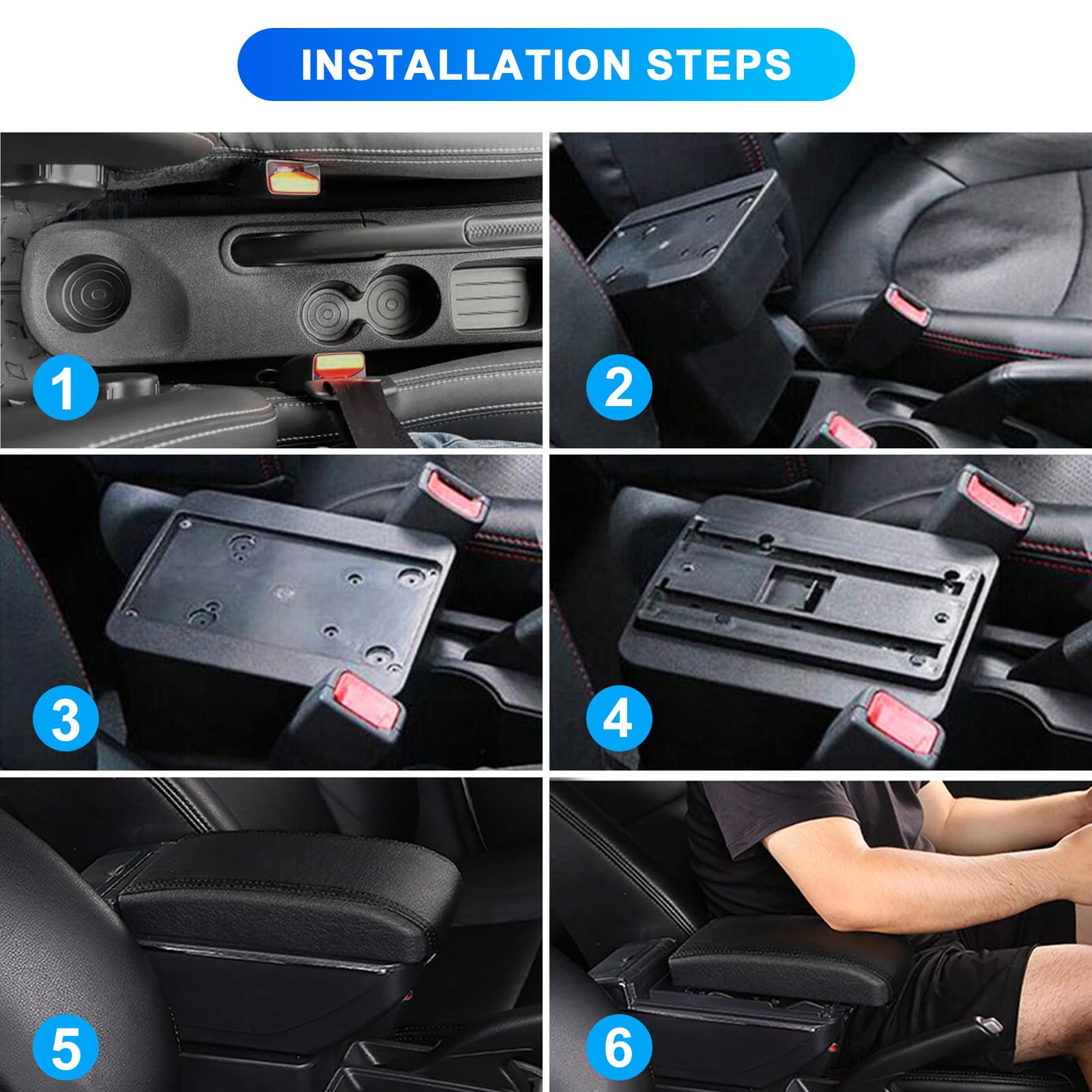 Apoyabrazos Compatible con R-enault Clio 4 IV 2012-2019 Apoya brazos coche Consola Reposabrazos Central Tapizado Caja de Almacenamiento Cuero con 7 puertos USB