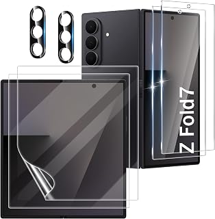 WILLONE 2+2+2 Pack for Samsung Galaxy Z Fold 7 Screen Protector (8.0 inches) with Camera Lens Protector, Case Friendly Tempered Glass Film, Fingerprint Unlock, HD Clear