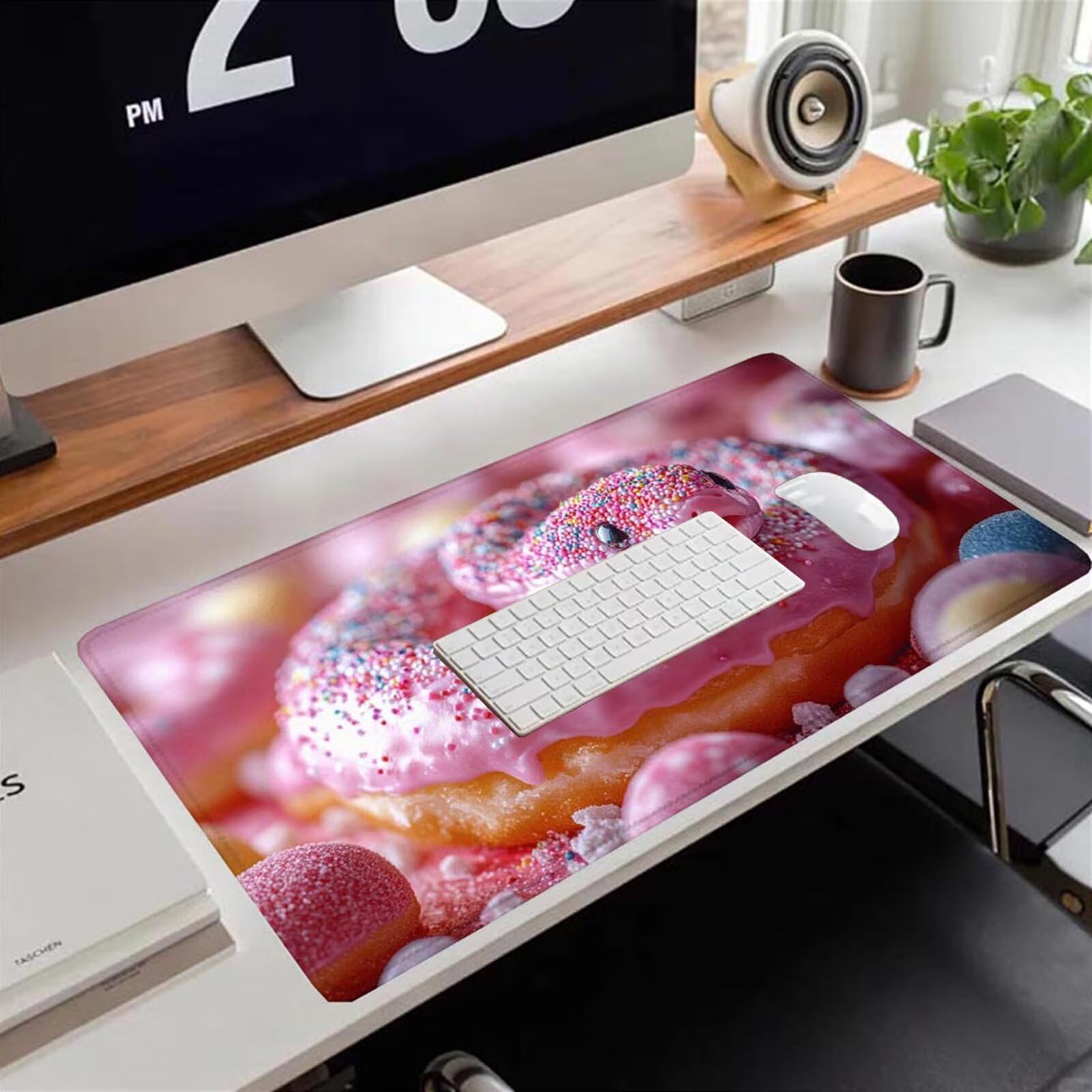 Gamingowa podkładka pod mysz 1200 x 600 x 3 mm, XXL, wodoszczelna, odporna na ścieranie, z przyszytymi krawędziami, różowa, podkładka na biurko, poprawia prędkość i precyzję pod laptopa, komputer