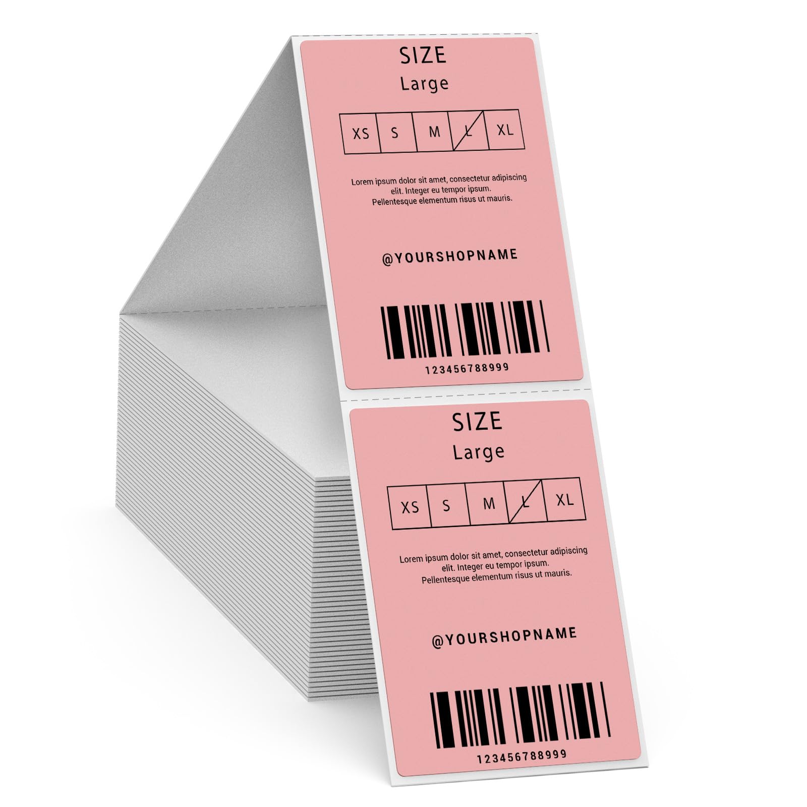 FINDAT Thermal Mailing Labels 2"x 3" Fanfold Pink Vinyl Stickers Self-Adhesive Waterproof Direct Printing Label Paper for UPS Address Shipping Postage
