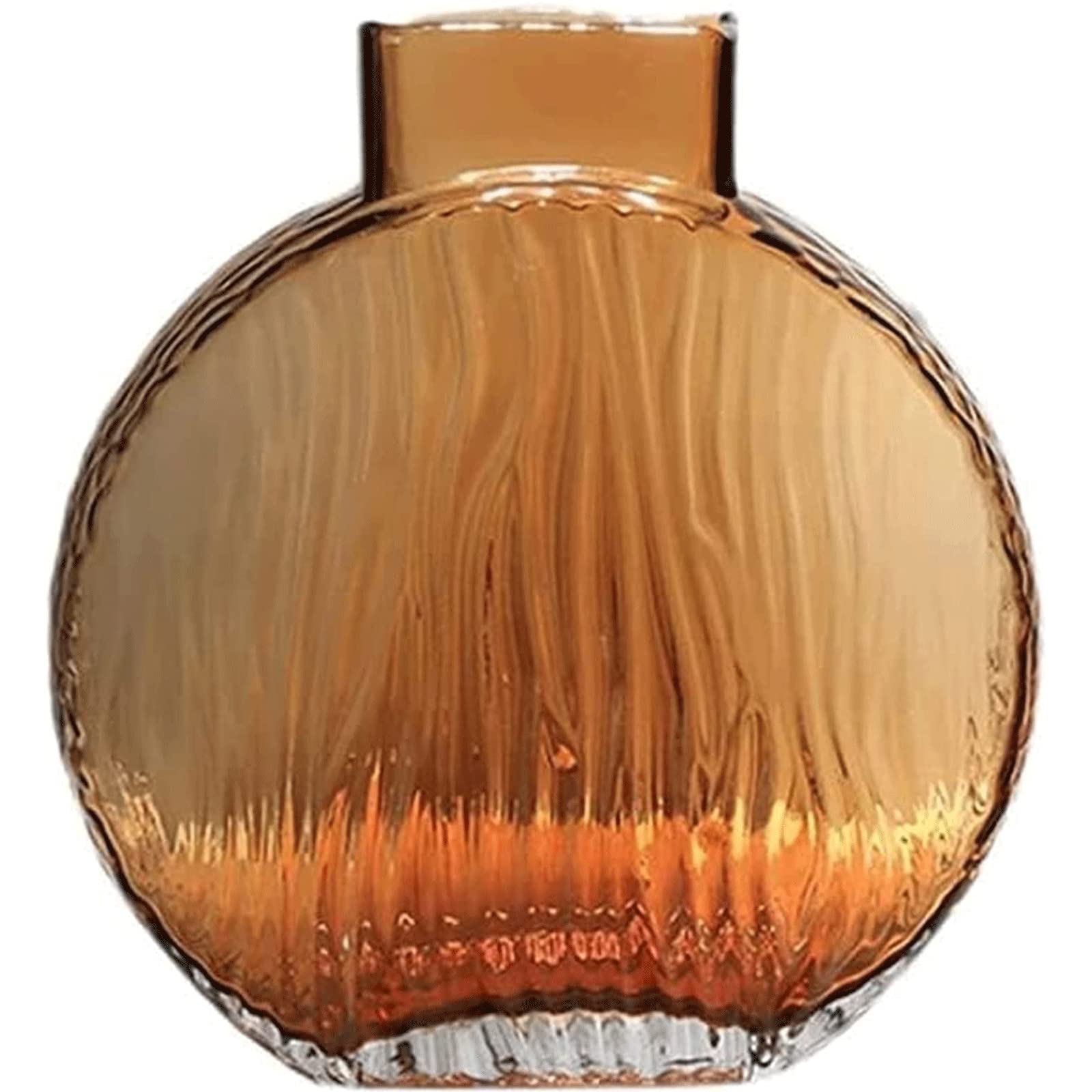 Ngdfgr As Known Fashion Simple Vase Brown Hand Blown Transparent Glass Flower Vases Transparent Texture Home Coffee Table Modern Small Mouth The Vase Decoration (A),A