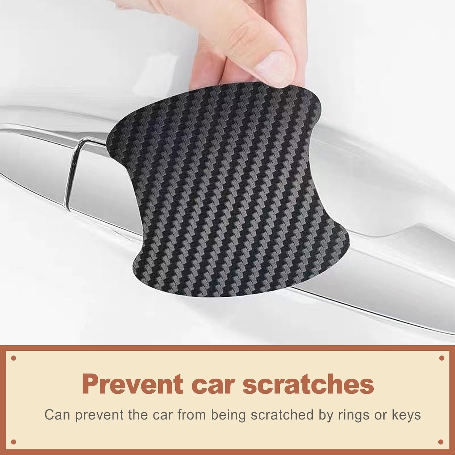 4 Pcs Car Door Handle Cup Protector Anti Scratch Guard Film Stickers for Vehicle Door Handle Paint Protection Universal Clear Film Covers for SUV Truck Automotive Exterior Accessories