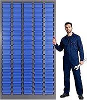 Heavy-Duty 100-Drawer Nut & Bolt Organizer Cabinet - No Assembly, Adjustable Dividers, Labels, 920LBS Capacity for Workshop Garage
