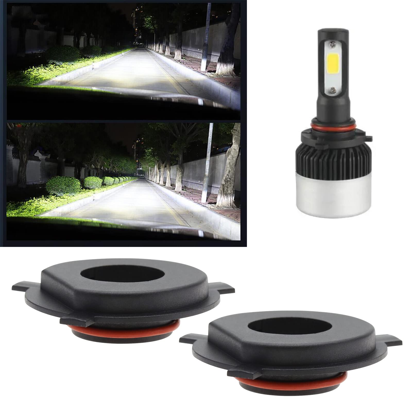 Carall Converter adapter H4 HS1 A H5 R2 G40 lampfitting kit, 2 stuks, Xenon en volledige led voor oldtimers