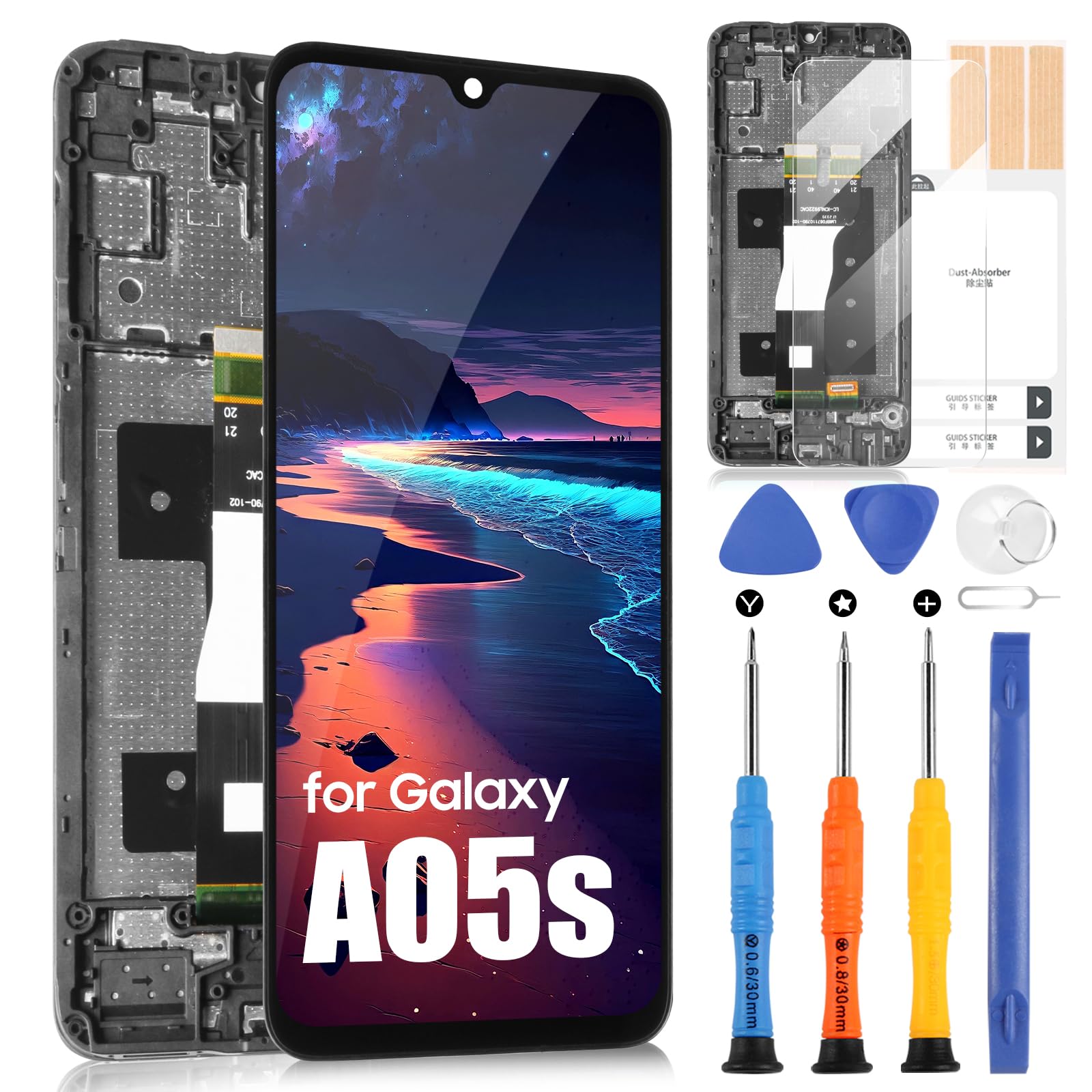 Écran LCD Samsung Galaxy A05s SM-A057G SM-A057M SM-A057F Remplacement Tactile Numériseur Noir Cadre 6,7"