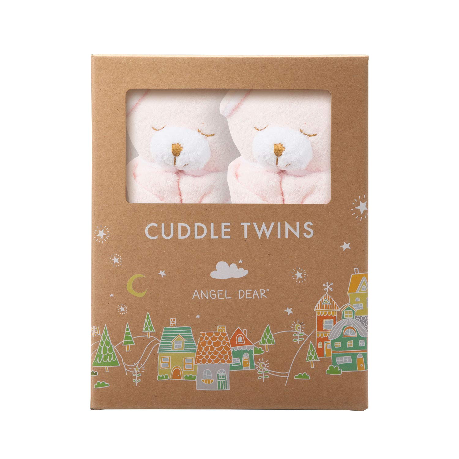 Angel Dear Cuddle Twins Blankie, Pink Bear