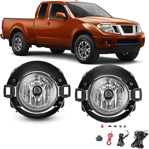 ROXX Luces antiniebla compatibles con parachoques de plástico Nissan Frontier 2010-2020, conjunto de luz antiniebla Nissan Xterra 2005-2015,