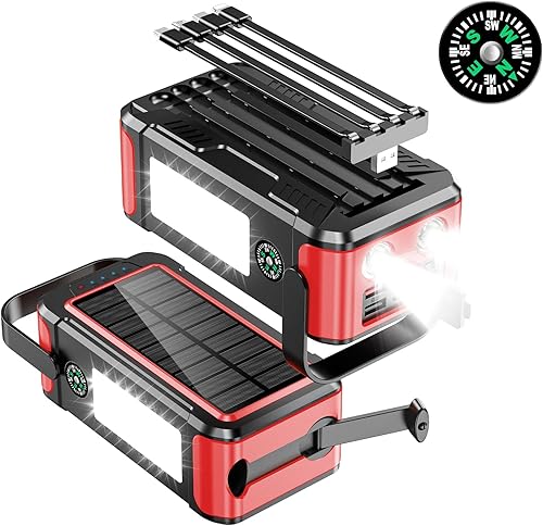 Miniatura 7 de Cargador solar de 80000 mAh, cargador portátil con salidas dobles y entradas duales 2 linternas LED, batería de carga rápida para equipo de