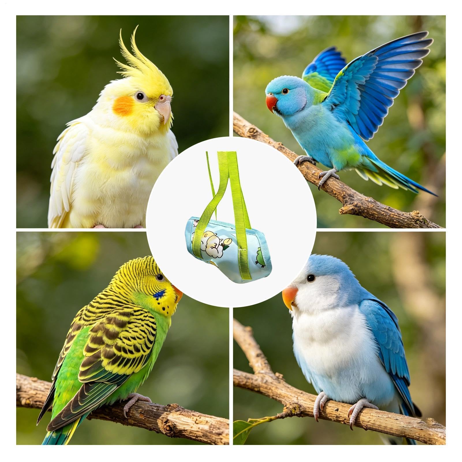 Borsa trasportino per – Tracolla a prova di fuga portatile da viaggio | Gabbia per il trasporto di piccoli | Trasportino da viaggio leggero per pappagalli Cockatiel Conure Lovebird Bud