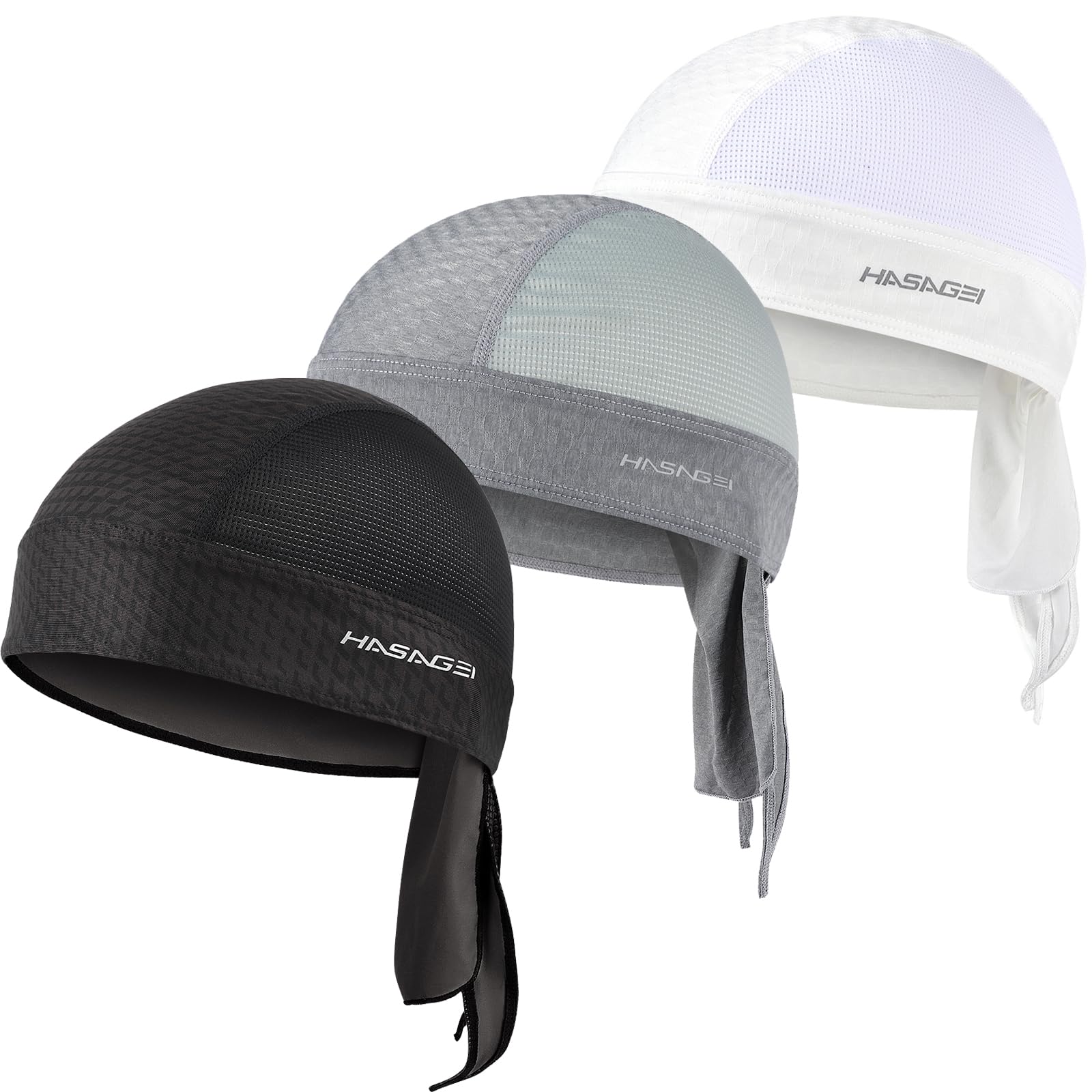 HASAGEI Bandana Cap da uomo e donna, bandana da motociclista, berretto da ciclismo sotto l'elasticità, traspirante e traspirante per il sudore Quick Dry Sports, copricapo estivo