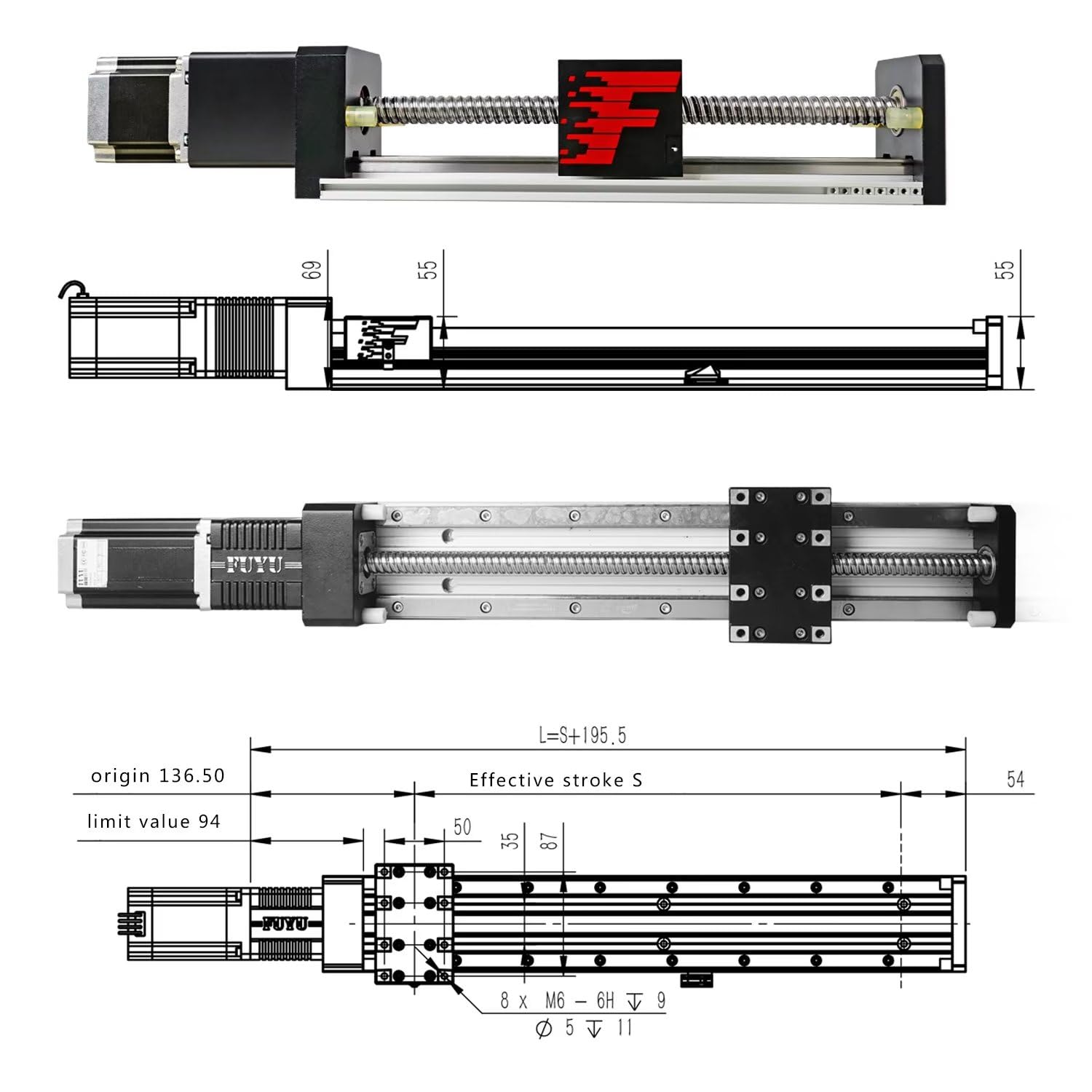 Snapklik Fsk80 Linear Module 15mm Double Guide Rails Linear