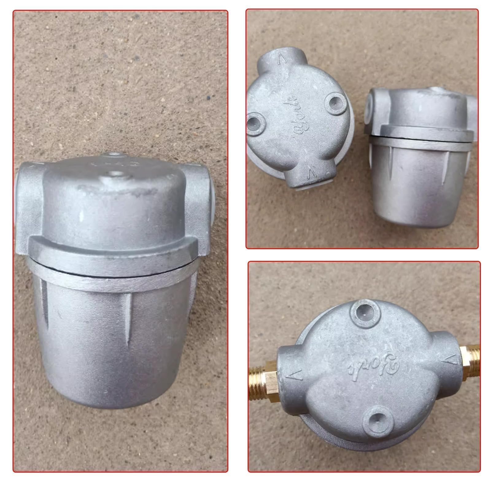 Filtro olio ciotola in metallo 3/8", tazza filtro olio in alluminio, 40 micron, adatta per serbatoi dell'olio, sistemi di riscaldamento, filtro durevole per caldaie, bruciatori