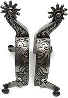 Vista 2 de AJ Tack Espuelas de espectáculo floral de cuerno largo para hombre