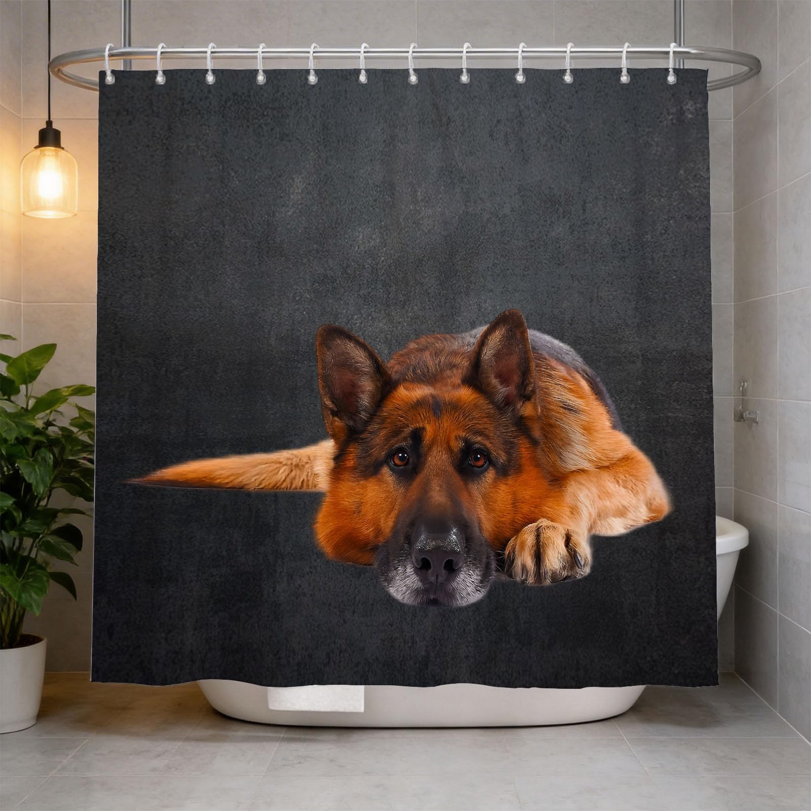 Hongduo 3D Collie Shower Curtain for Stalls Bathtubs Dog Lovers Bathroom Decor Shower Curtain Set Polyester Fabric Waterproof 120x180cm/48X71 Inch with Hooks