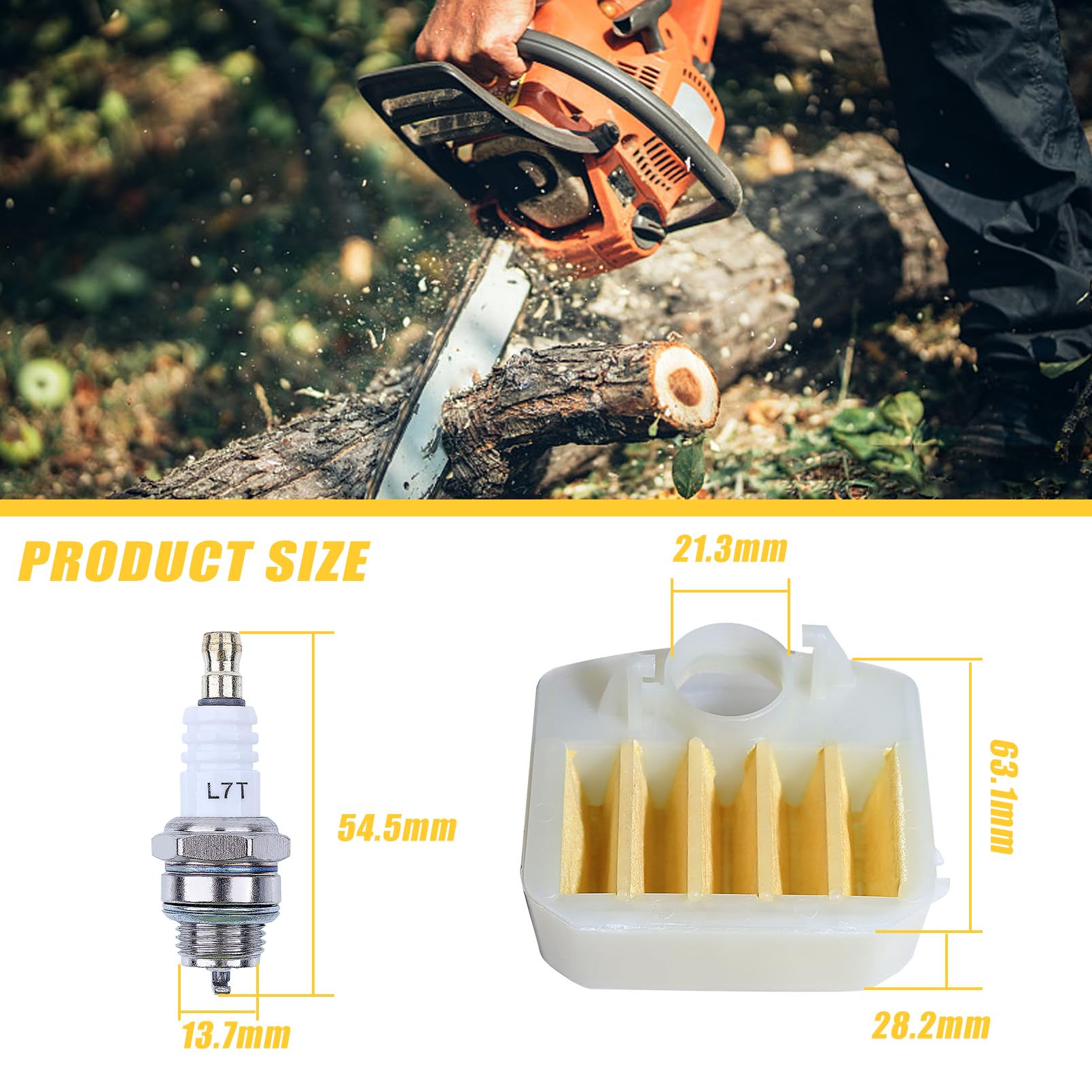 Haishine Air Filter Fuel Line Filter Spark Plug Kit for Husqvarna 340 345 346 XP 350 351 353 Chainsaw Tune Up Maintenance Service Kit New - Image 2
