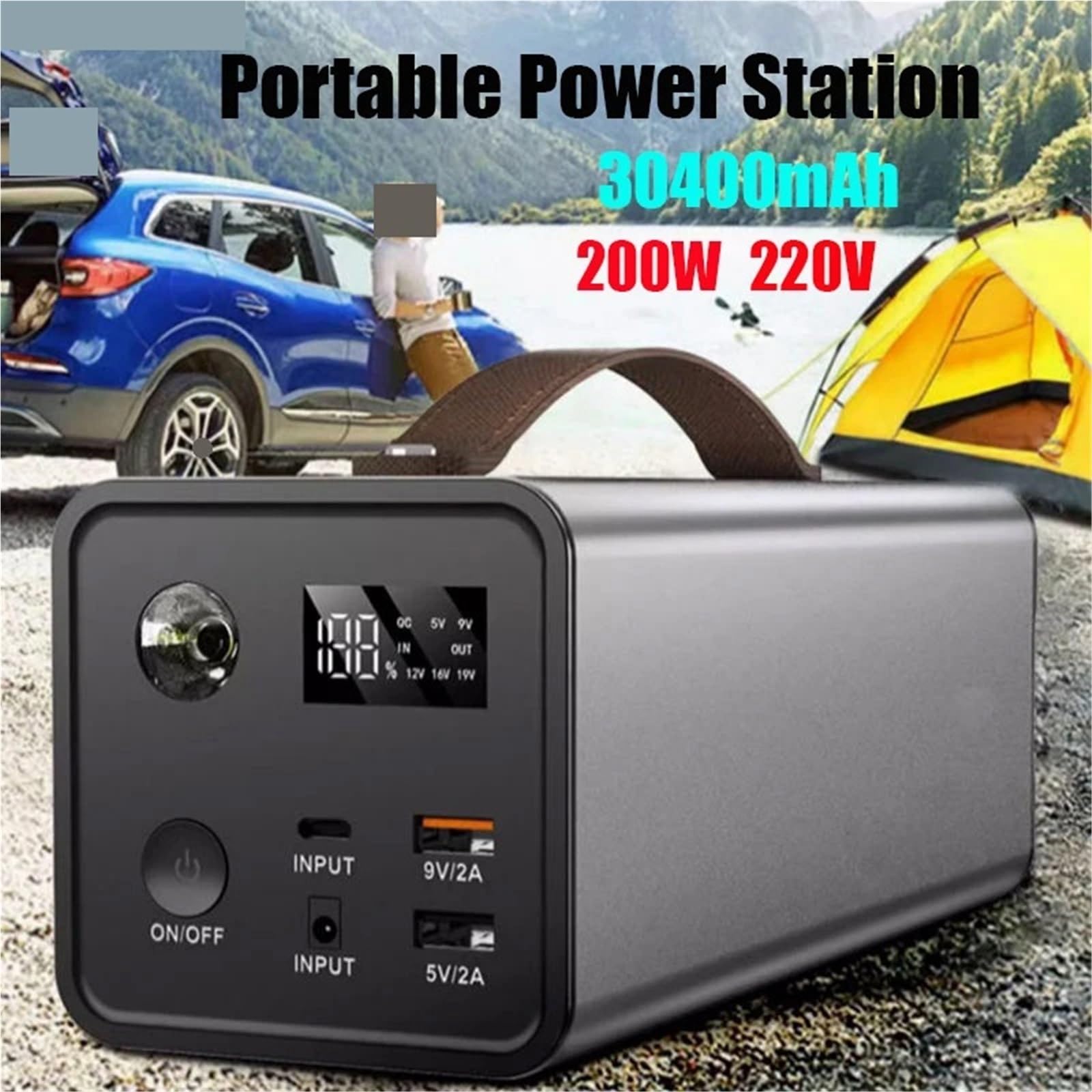 Centrale elettrica portatile, Stazione Di Alimentazione Portatile Da 200 W, Emergenza For Campeggio All'aperto 220 V, For La Casa,Power Station Portatileper Campeggio, Viaggio