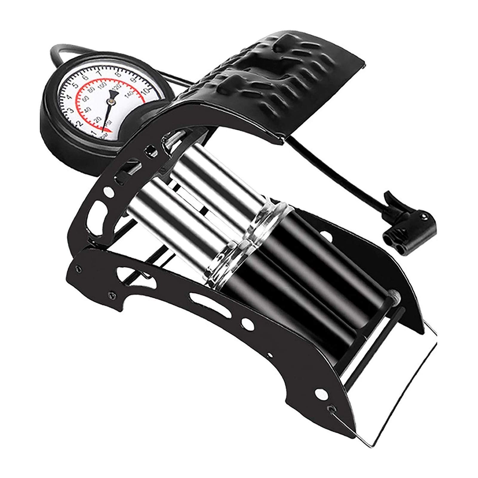 Mini-Fahrradpumpe ， Langlebige Fahrradpumpe Hochdruck-tragbare Mini-Pedalpumpe Fahrrad Elektrofahrrad Haushaltspedal-Luftpumpe Praktisch (Farbe: Schwarz, Größe: 29x14x10cm)