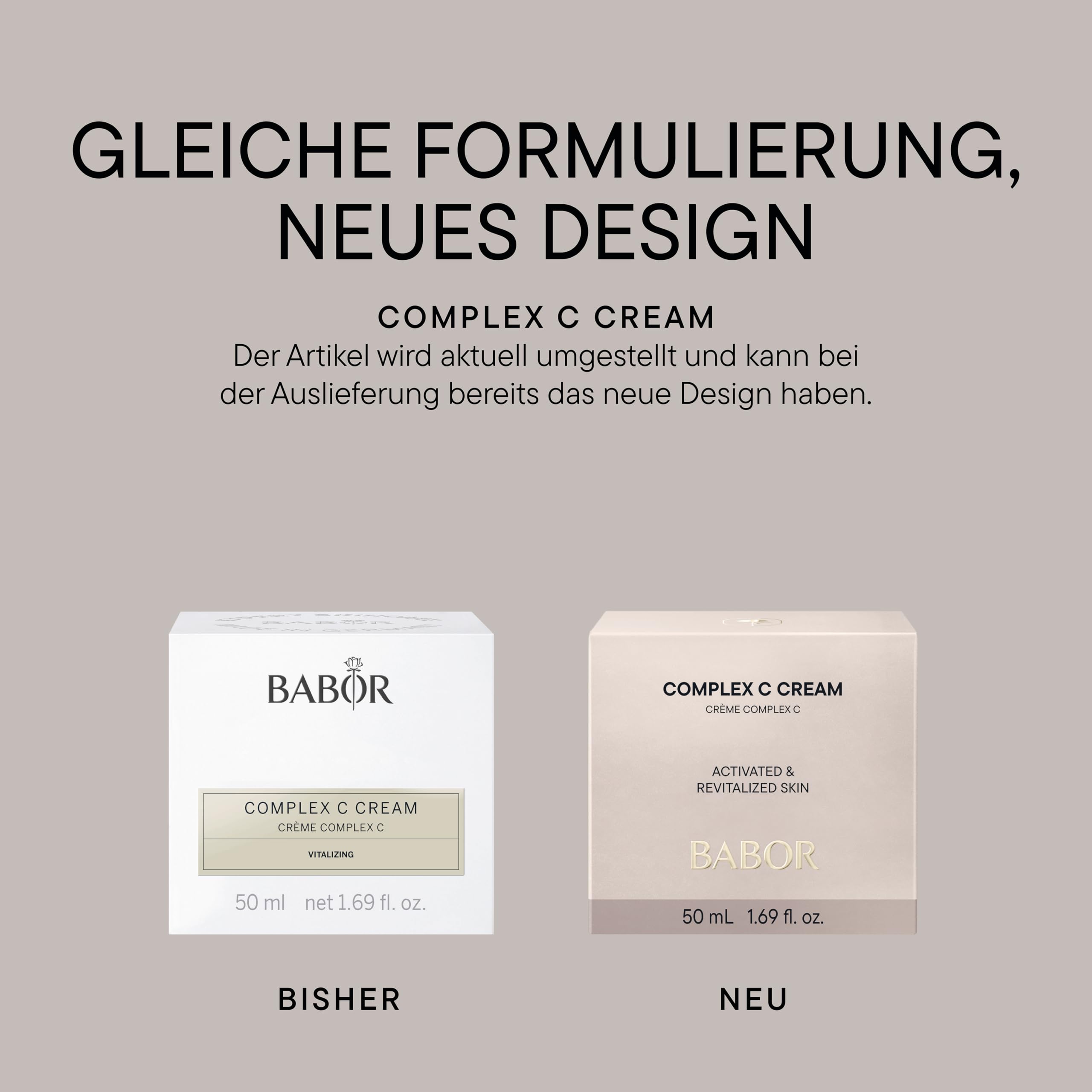 BABOR Complex C Cream für Gesicht, Hals und Dekolleté, mit Vitamin C, A und E, Creme, feuchtigkeitsspendend, vegan, 50 ml, Alpenrosen-Stammzellen