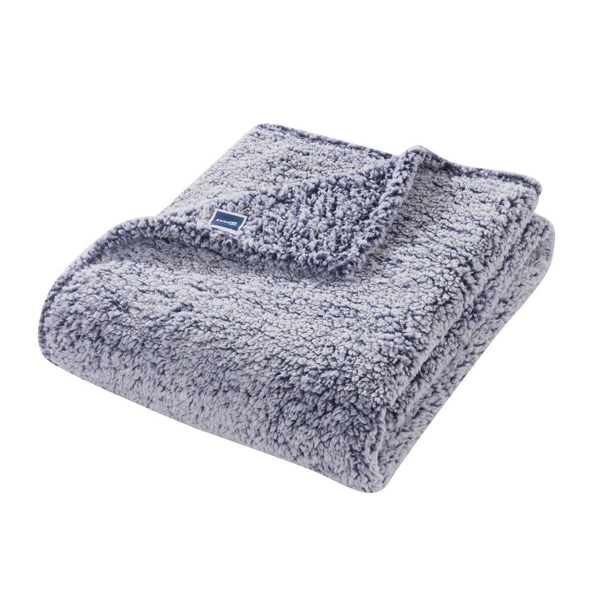 HYSEAS Sherpa Throw Blanket Blue - Super Soft Plush Cozy Solid Blanket for Couch, Bed, Chair, Sofa - All Seasons Lightweight Brush Fabric Microfiber - 50x60 Inch