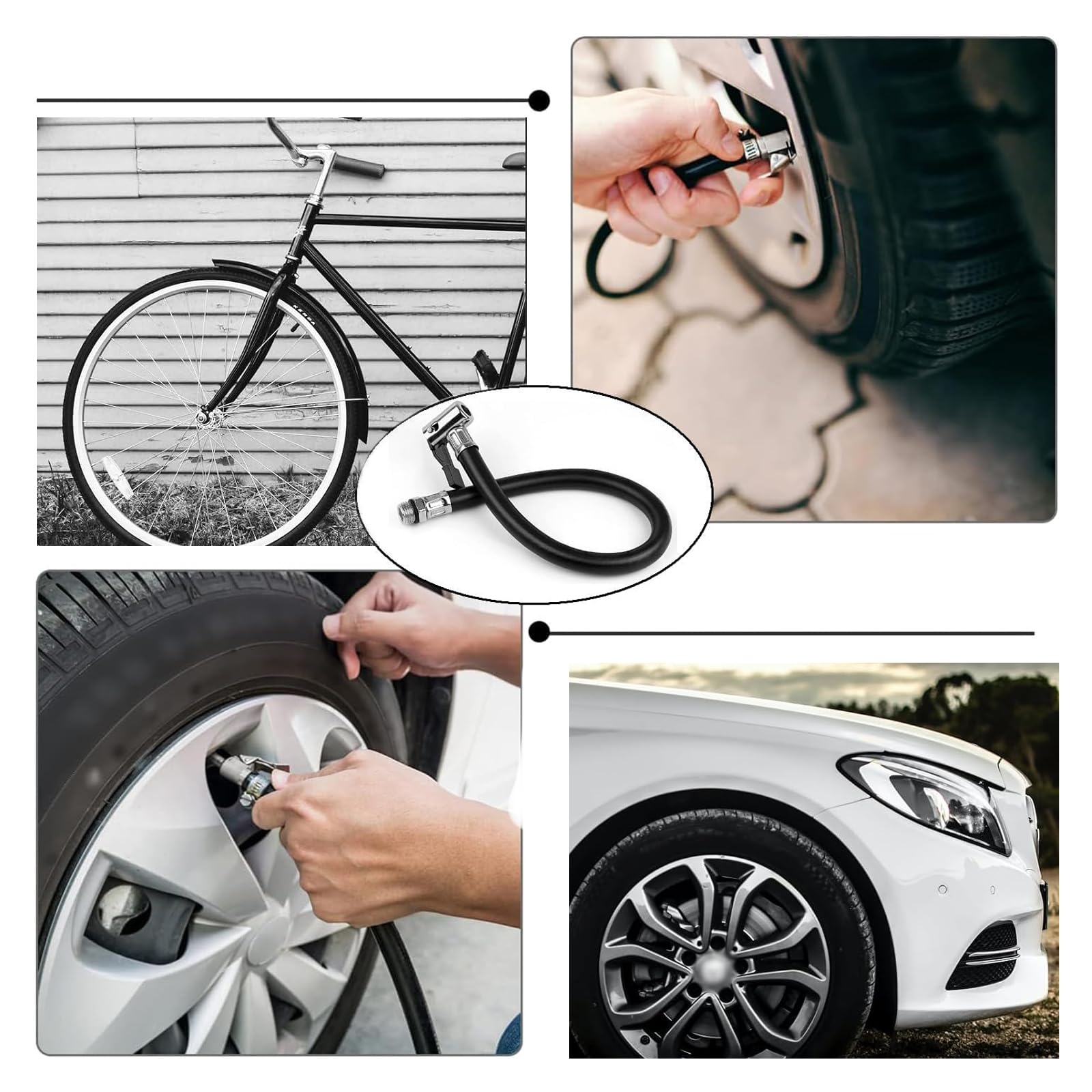 Tubo Di Prolunga Per Gonfiaggio Pneumatici - 13 Mm In Gomma E Metallo, Per Bici, Moto E Auto - Foto 8