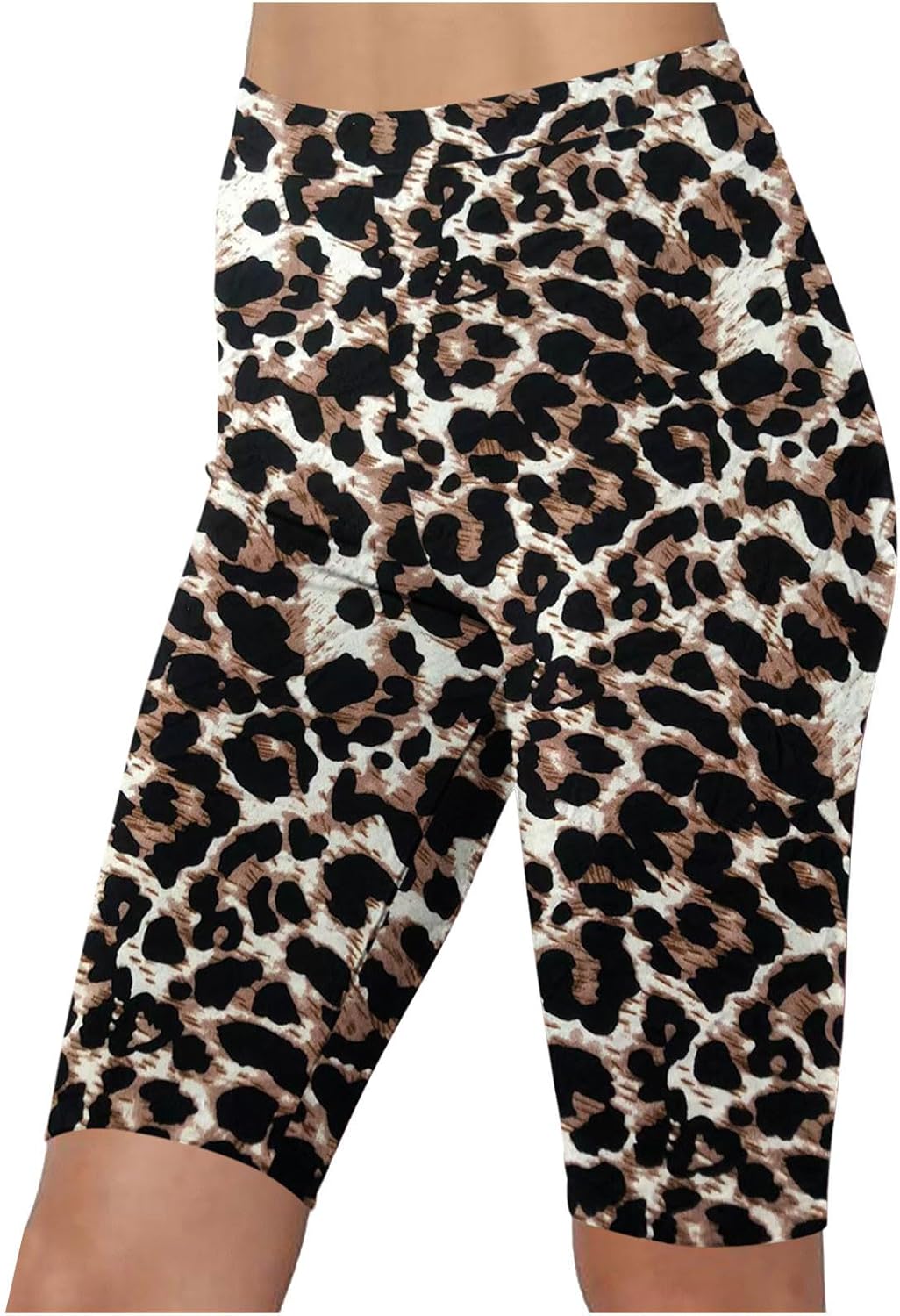 Cow Print Shorts Women's High-Waisted Cow Print Yoga Shorts