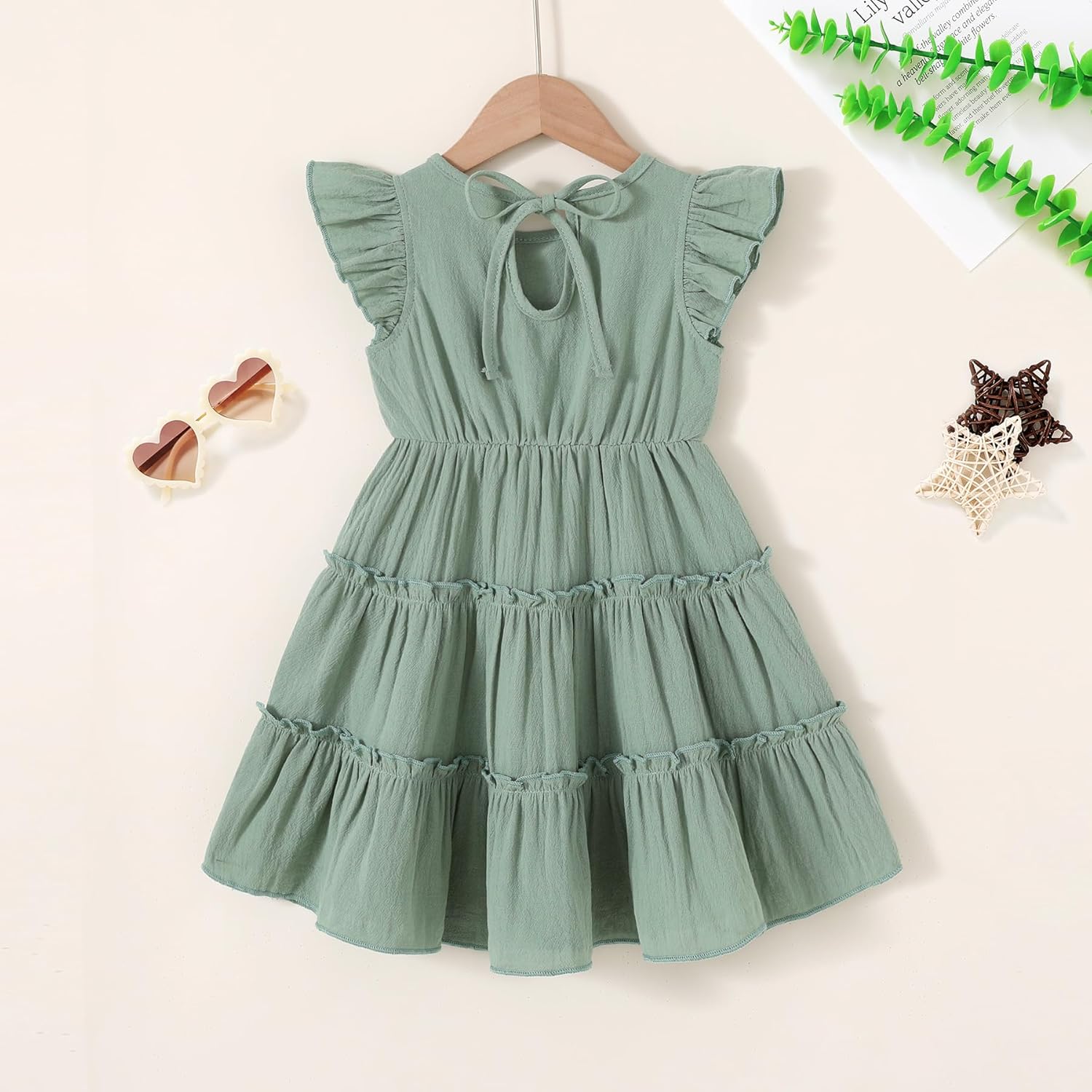 YOUNGER TREE Toddler Dress Baby Girl Summer Clothes Ruffle Sleeve Smock Beach Boho Dresses Sundress - Image 3