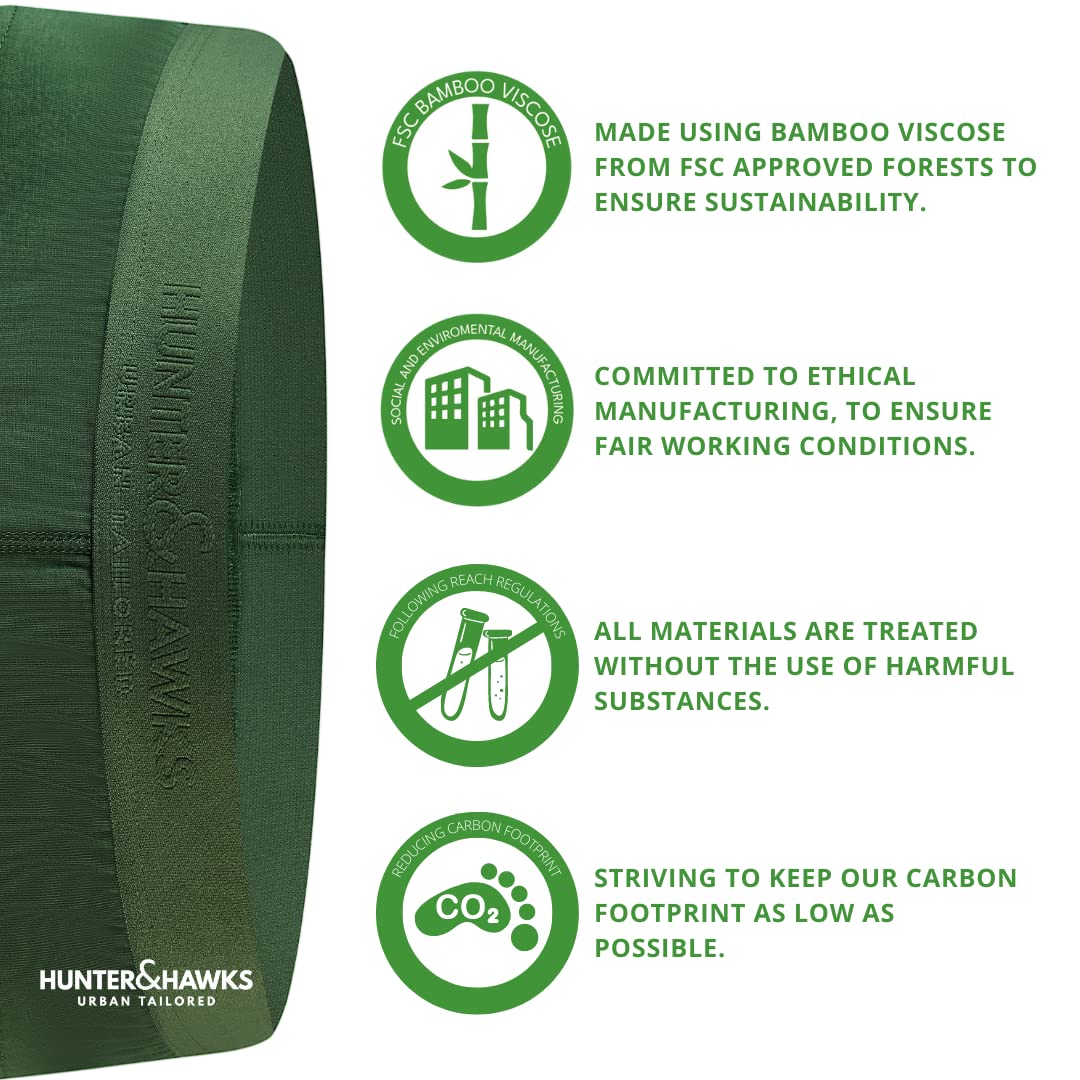 HUNTER&HAWKS Men's 4 pack Bamboo Briefs, S-6XL, Soft, Antibacterial and Breathable Underwear, Cool Dry Mens Briefs, Perfect Fitting