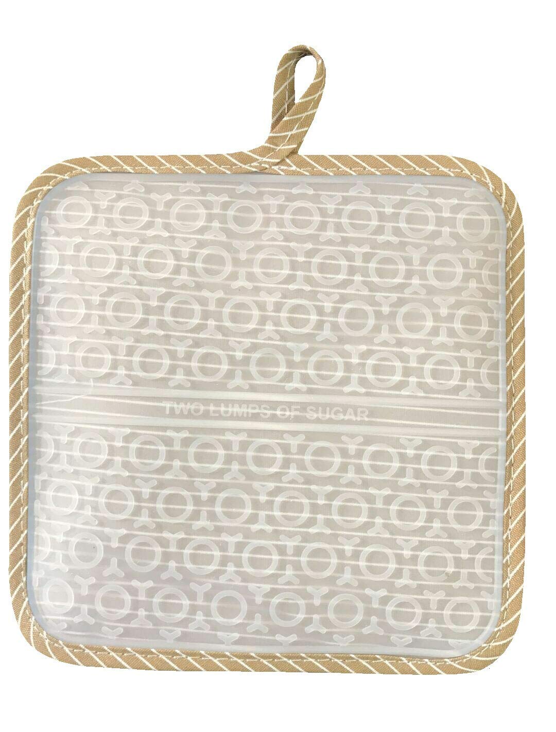 Two Lumps of Sugar Linen Sripe Silli Hottie (Silicone Pot Holder/Hot Pad) SKU: KTX2011-6161