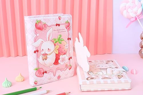 Miniatura 3 de Lindo cuaderno kawaii, diario de conejo, diario de conejo para niñas, diario kawaii, lindo diario para niñas, cuaderno de diario de conejo, cubierta