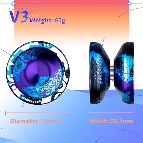 Miniatura 6 de MAGICYOYO Responsive Yoyo V3, Yoyo profesional de metal para niños principiantes, Yoyo de aleación de aluminio con rodamiento que no responde +