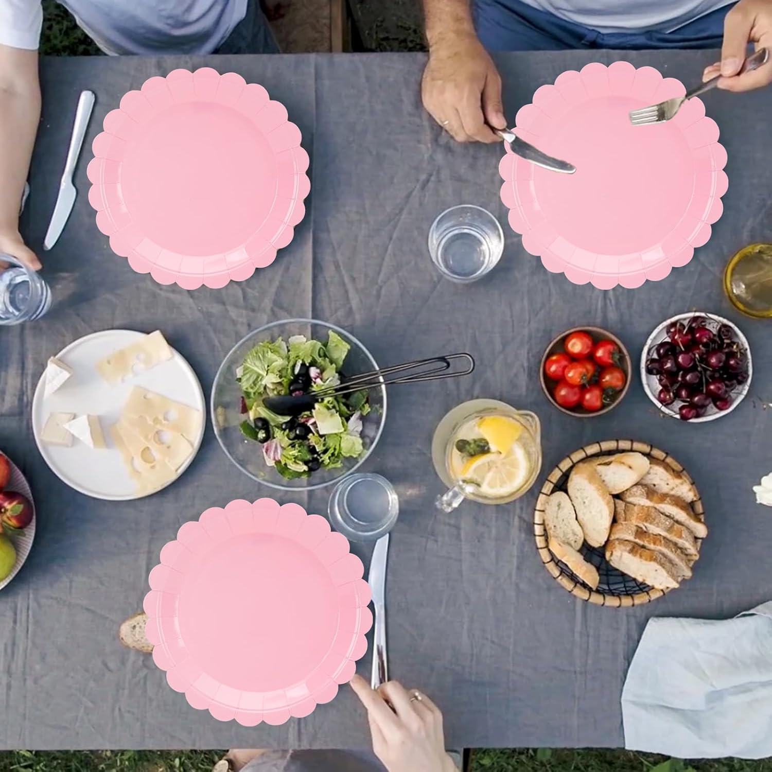 30 Pcs Pink Plates 7 Inch Light Pink Scalloped Plates Disposable Dessert Plate for Wedding Baby Shower Birthday Party - Image 7