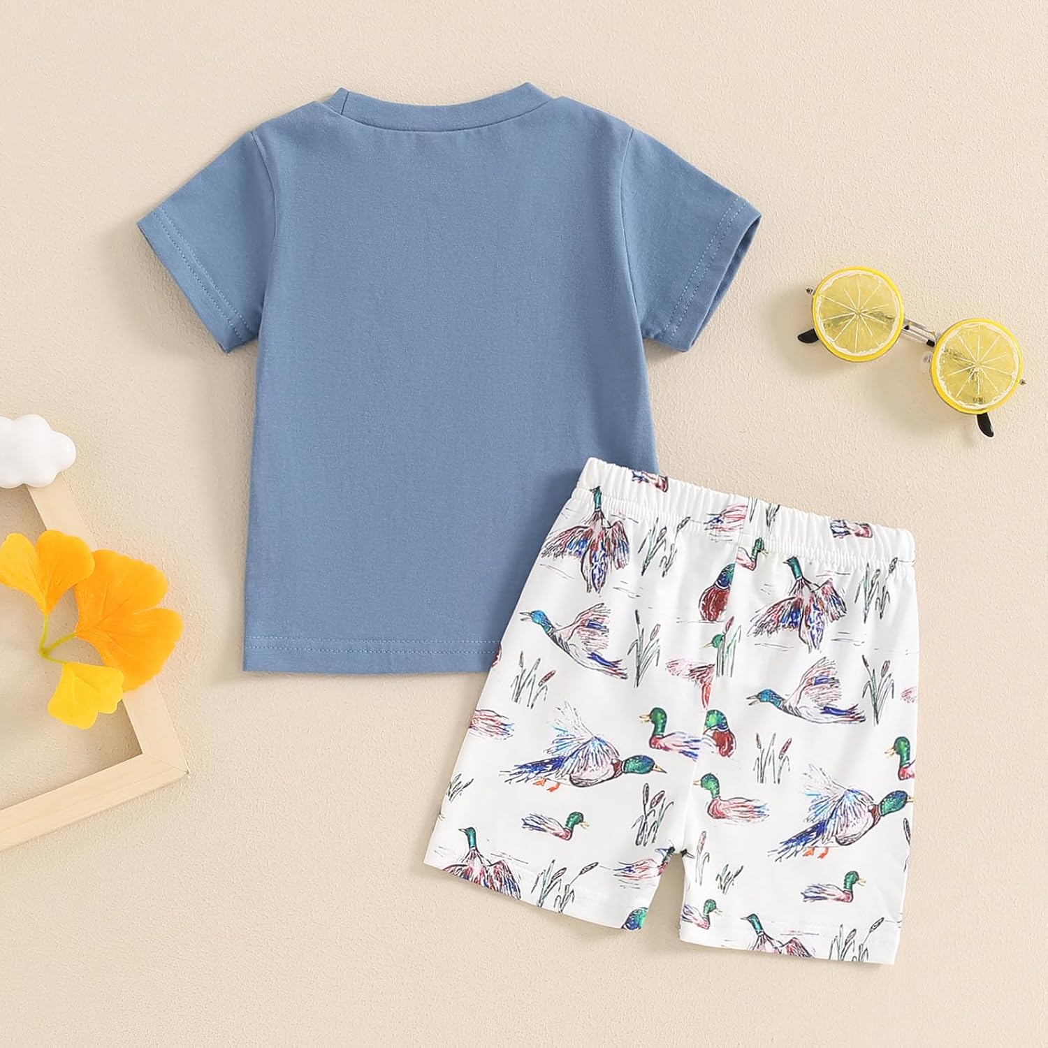Kids Baby Boys Duck Hunter Clothes Mallard Duck Short Sleeve T-shirt Casual Shorts 2Pcs Toddler Hunting Baby Outfit - Image 3